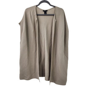 Lafayette 148‎ Ribbed Sleeveless Sweater Cardigan Small